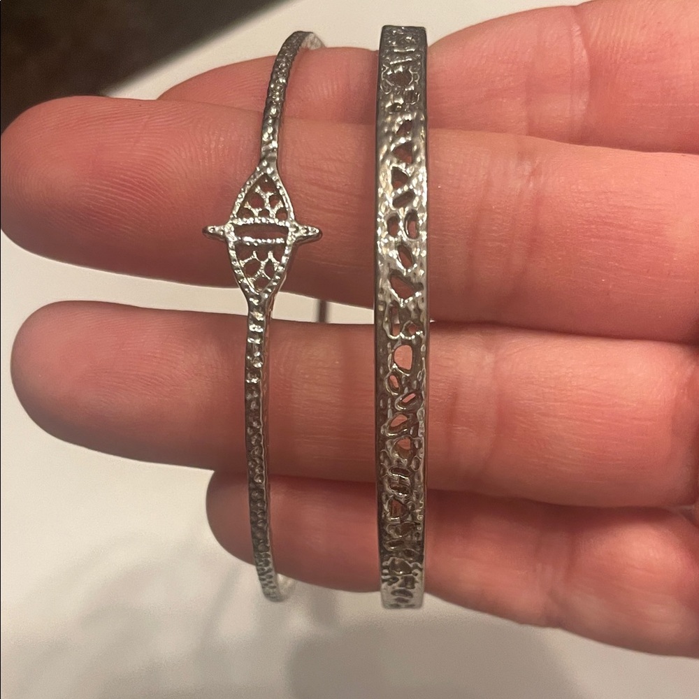 Kendra scott Elegant Silver Bangle Set